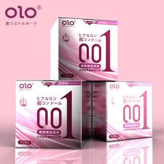 Bao cao su OLO 0.01 Zero Hồng siêu mỏng có hạt nhiều gel bôi trơn Hộp 10 cái