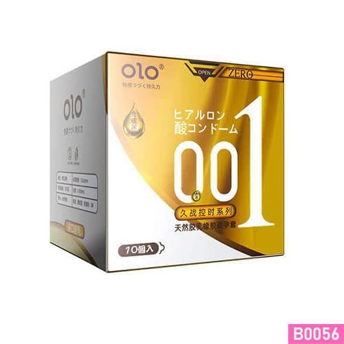 Bao cao su OLO 0.01 Zero Vàng siêu mỏng mình gai hạt nổi nhỏ kéo dài thời gian Hộp 10 cái