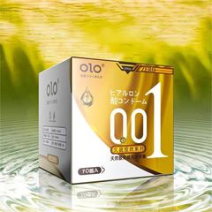 Bao cao su OLO 0.01 Zero Vàng siêu mỏng mình gai hạt nổi nhỏ kéo dài thời gian Hộp 10 cái