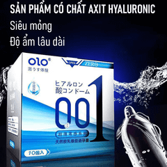 Bao cao su OLO 0.01 Zero Xanh siêu mỏng nhiều gel dưỡng ẩm Hộp 10 cái