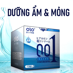 Bao cao su OLO 0.01 Zero Xanh siêu mỏng nhiều gel dưỡng ẩm Hộp 10 cái