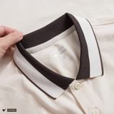  Áo Polo trơn bo kẻ in logo ngực FSTP049 