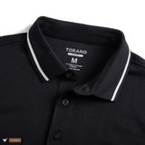  Áo Polo trơn bo kẻ thêu logo ngực TRN FSTP055 