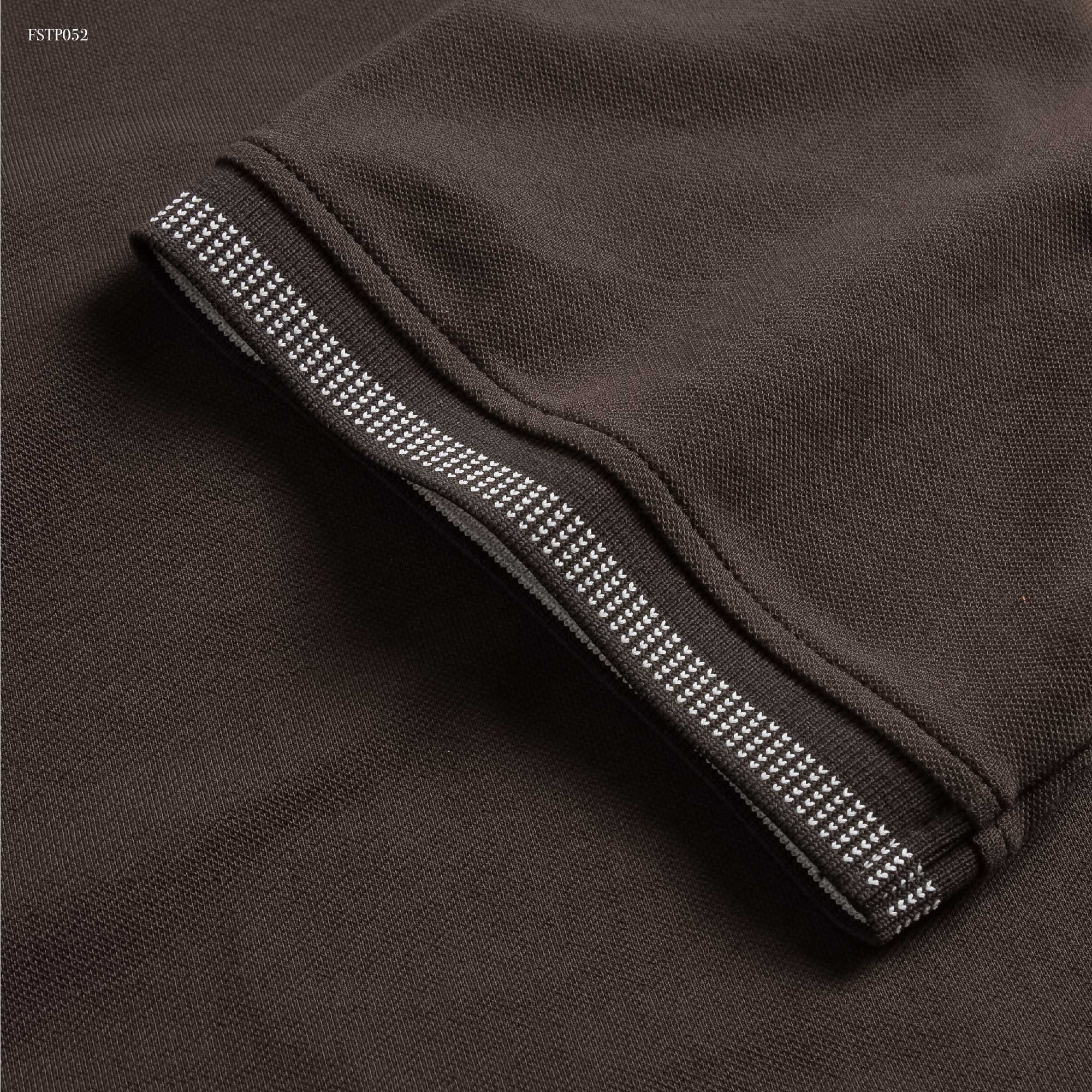  Áo Polo trơn bo kẻ logo ngực FSTP052 