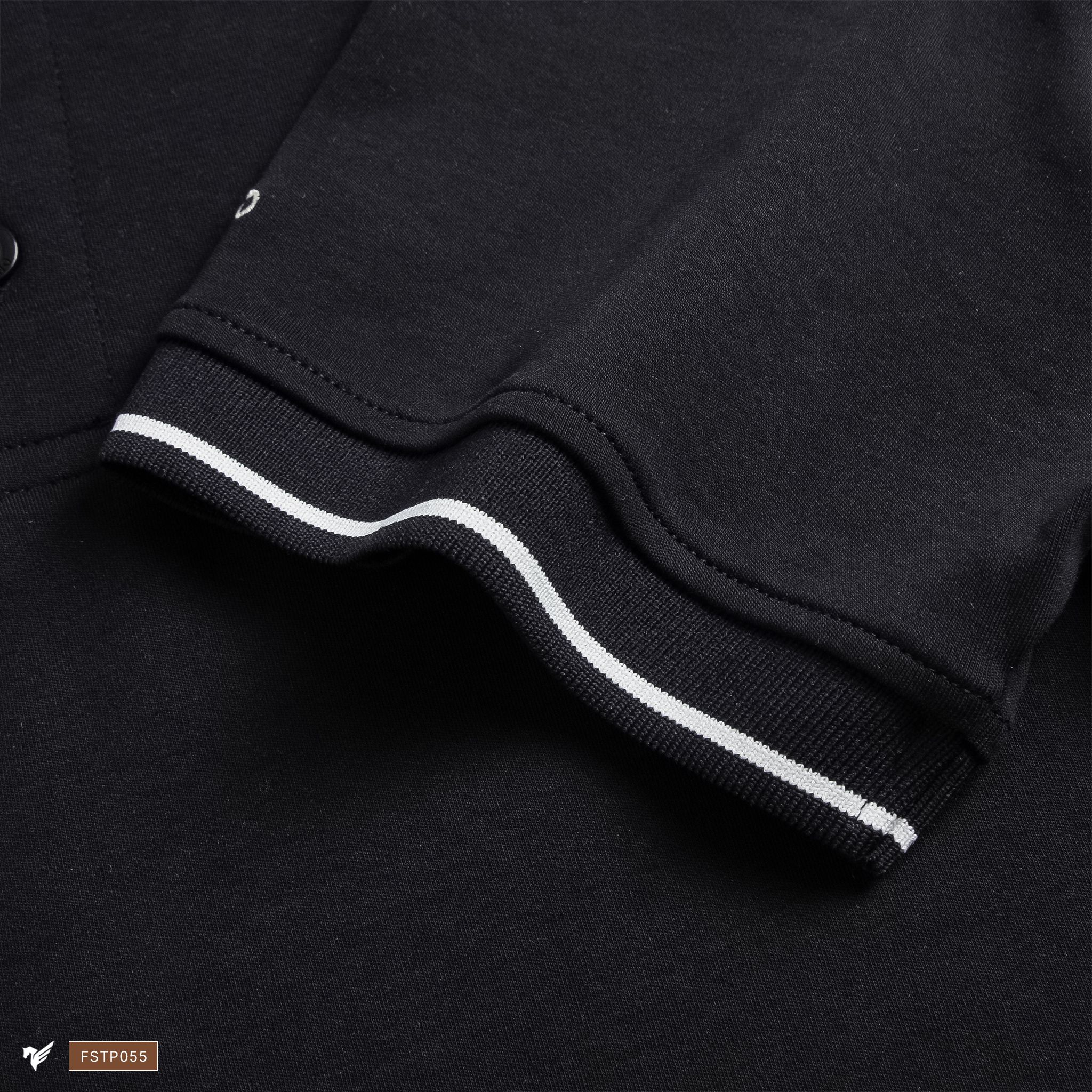  Áo Polo trơn bo kẻ thêu logo ngực TRN FSTP055 