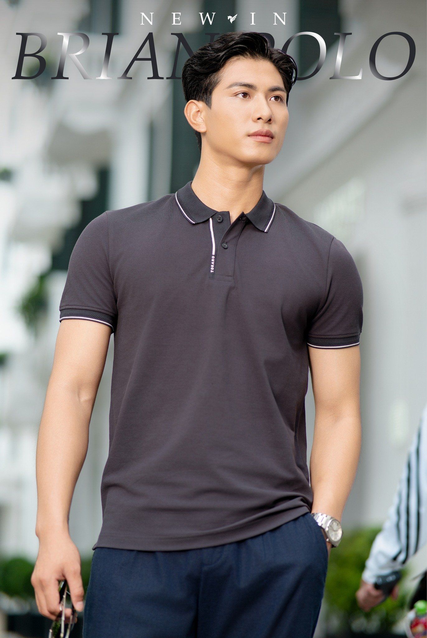  Áo Polo trơn bo kẻ FSTP046 