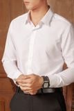  Sơ mi dài tay trơn dệt hiệu ứng EATB011 