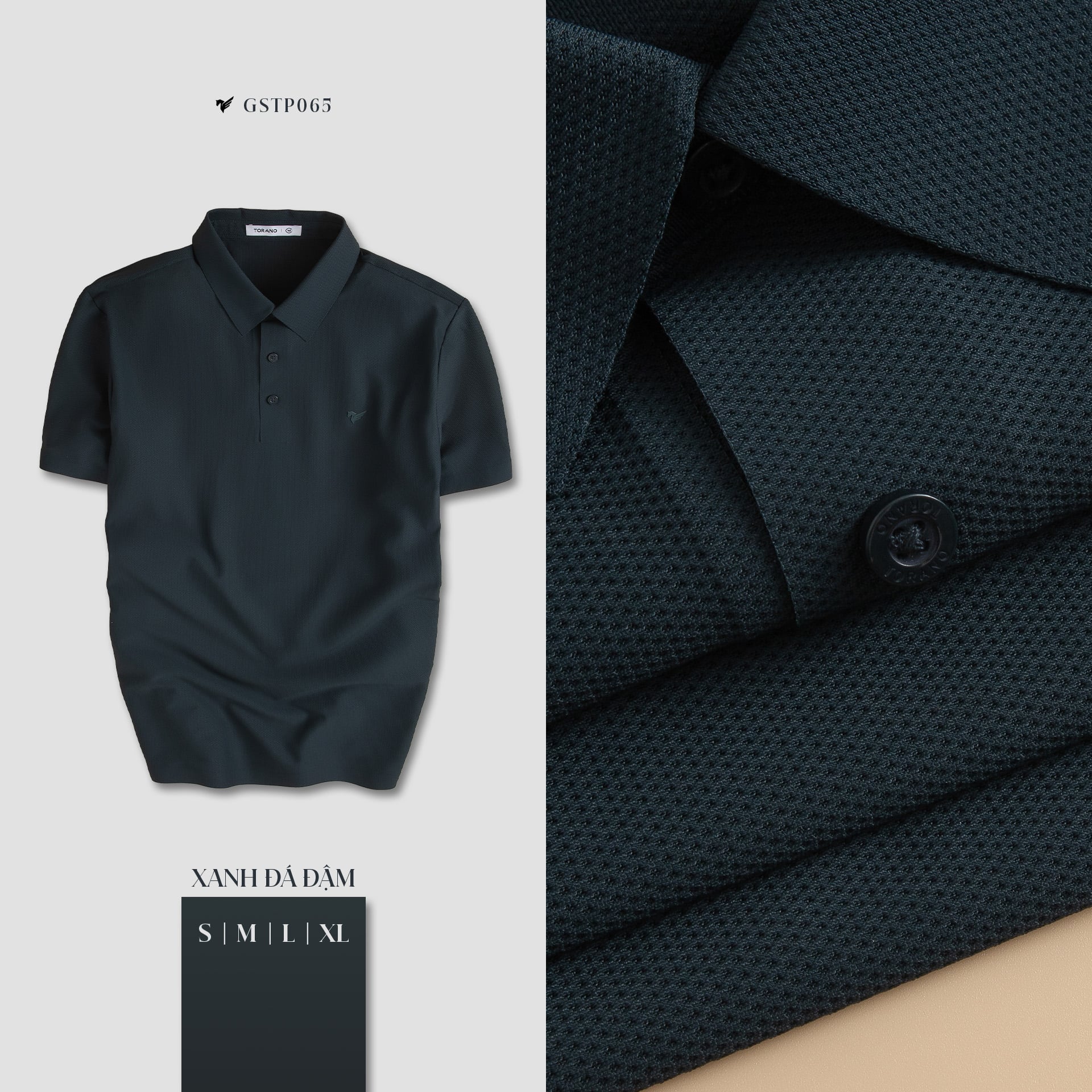 Áo polo seamless in logo ngực GSTP065 — ảnh phẳng