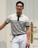  Áo polo kẻ ngang bo tay phối màu GSTP039 