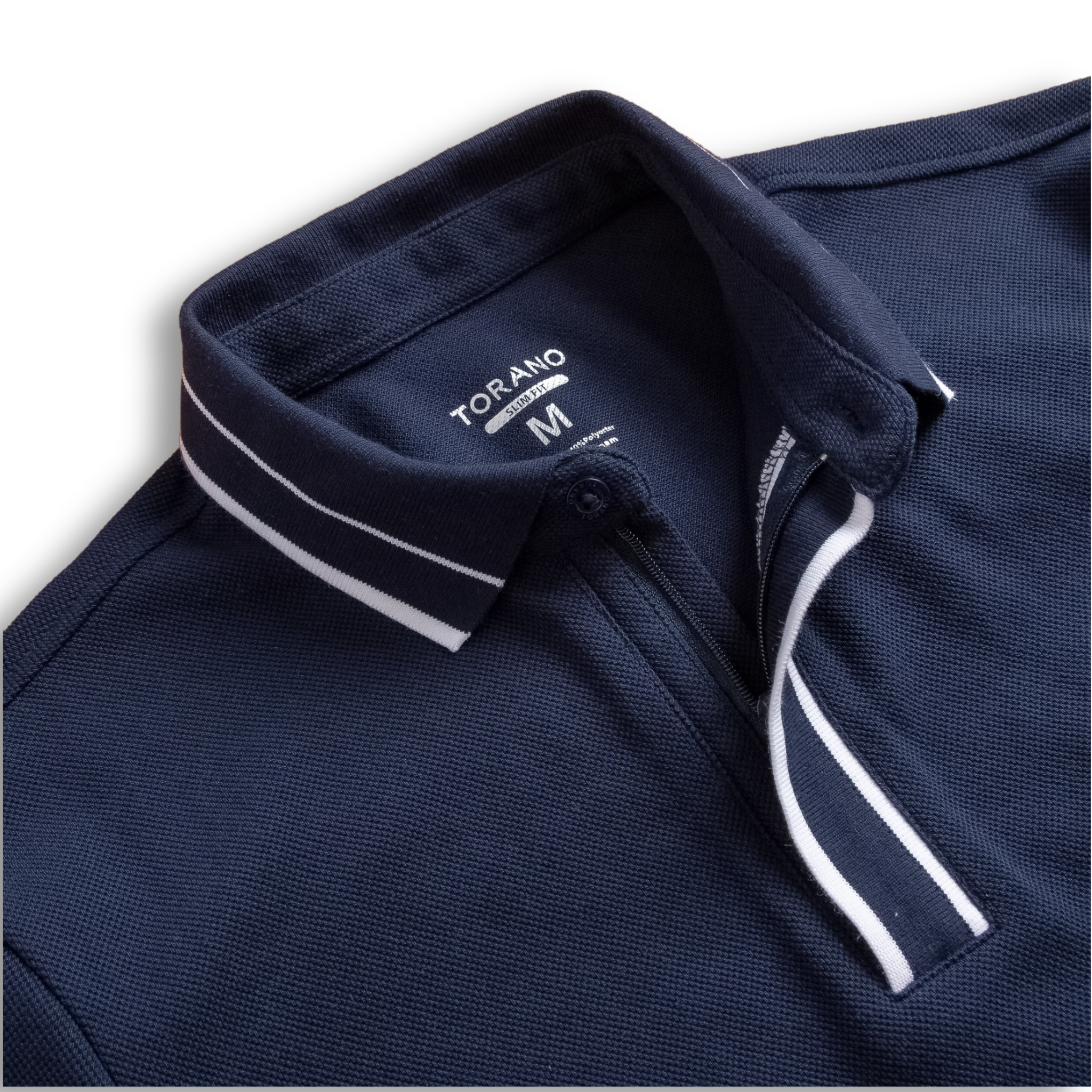  Áo polo trơn bo kẻ logo ngực TRN FSTP012 