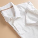  Áo Polo trơn basic thêu logo ngực ESTP038 - Trắng 