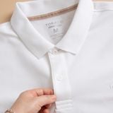  Áo Polo trơn basic thêu logo ngực ESTP038 - Trắng 