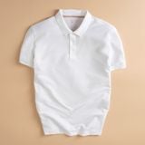  Áo Polo trơn basic thêu logo ngực ESTP038 - Trắng 