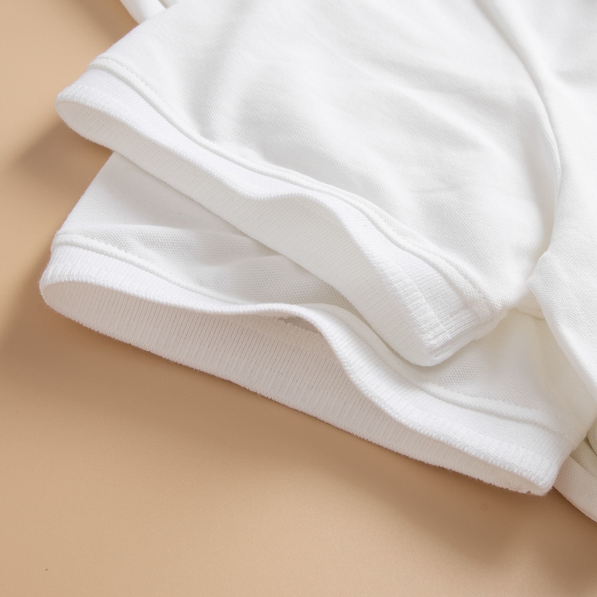  Áo Polo trơn basic thêu logo ngực ESTP038 - Trắng 