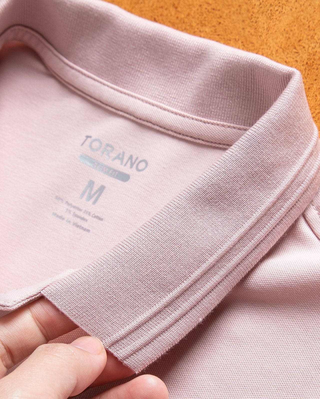  Áo Polo trơn thêu logo ngực ESTP038 - Hồng phớt 