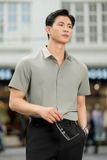  Sơ mi ngắn tay trơn hiệu ứng FSTB023 