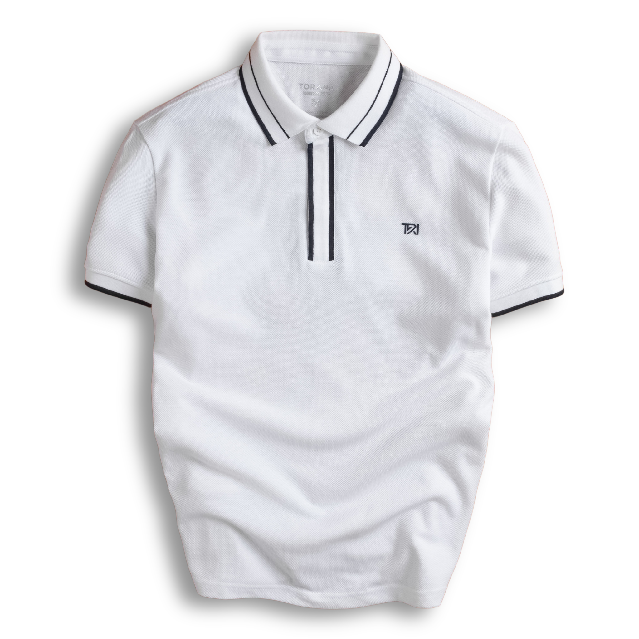  Áo polo trơn bo kẻ logo ngực TRN FSTP012 