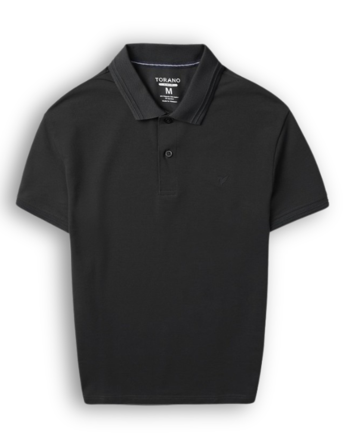  Áo Polo trơn basic đen thêu logo ngực ESTP038 - Đen 