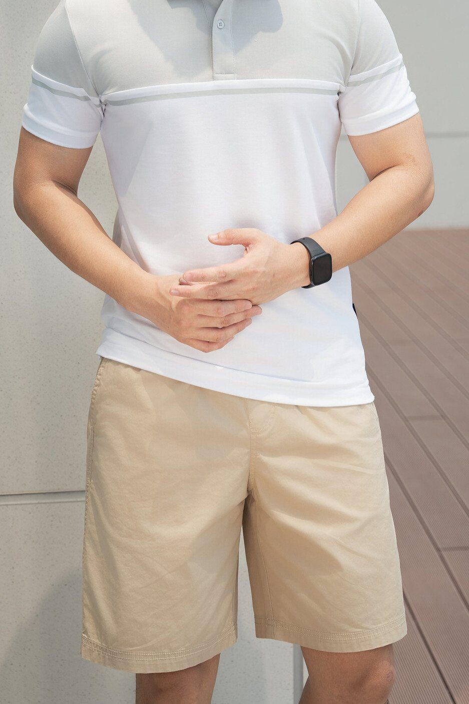  Quần short khaki cạp chun basic, diễu gấu FSBK010 