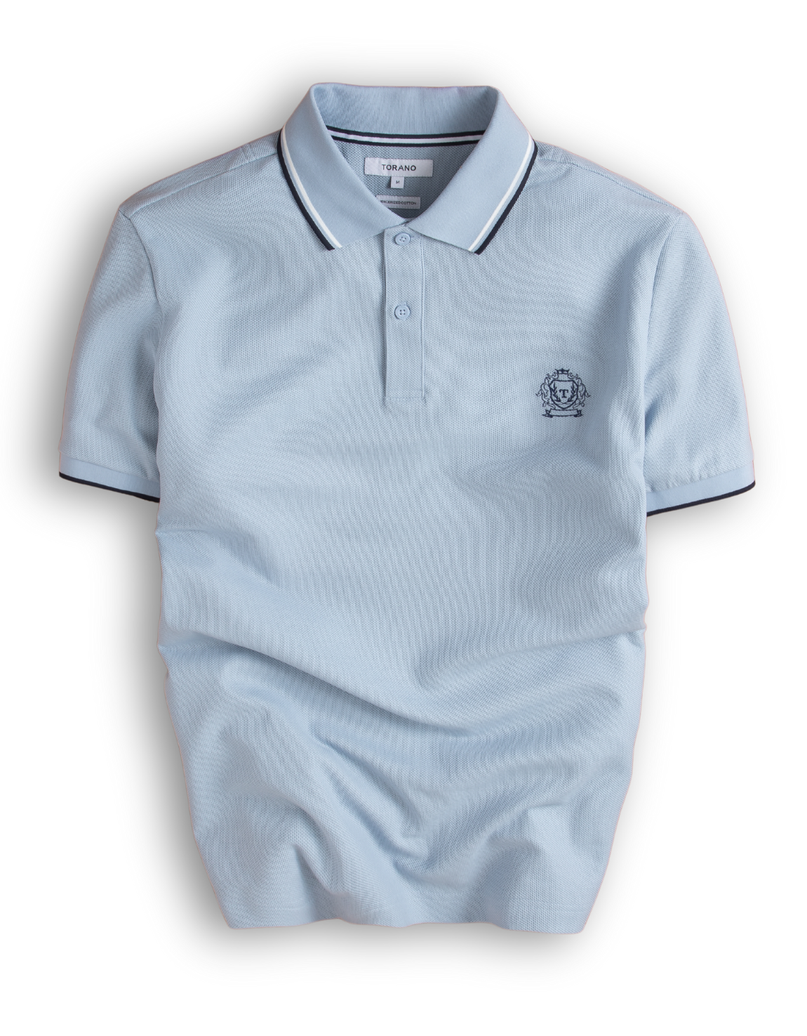  Áo polo trơn bo tay kẻ thêu logo ngực GSTP602 