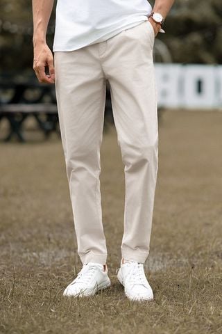Quần kaki nam dài basic cạp Khaki Flex FABK001 - Chi tiết 1