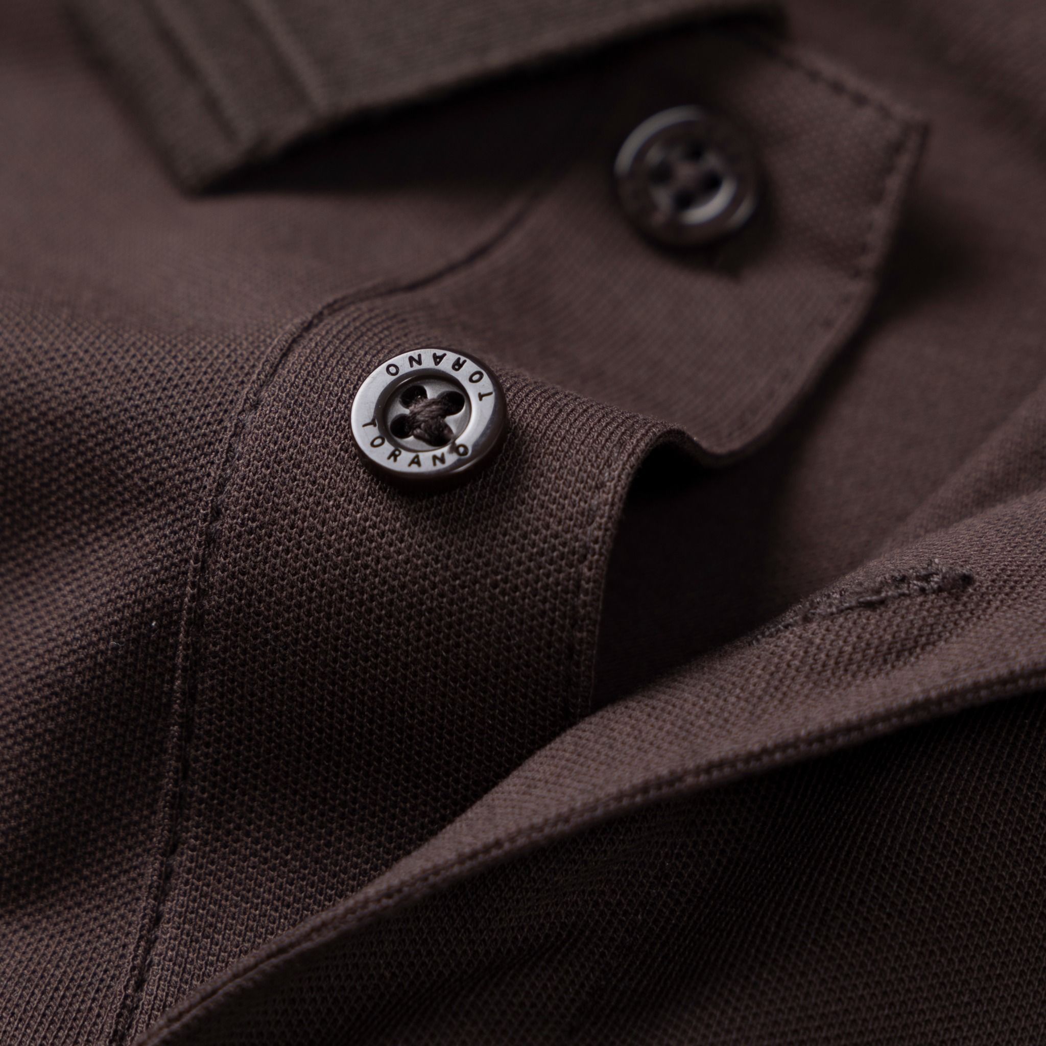  Áo Polo trơn basic thêu logo ngực ESTP038 - Nâu đậm 