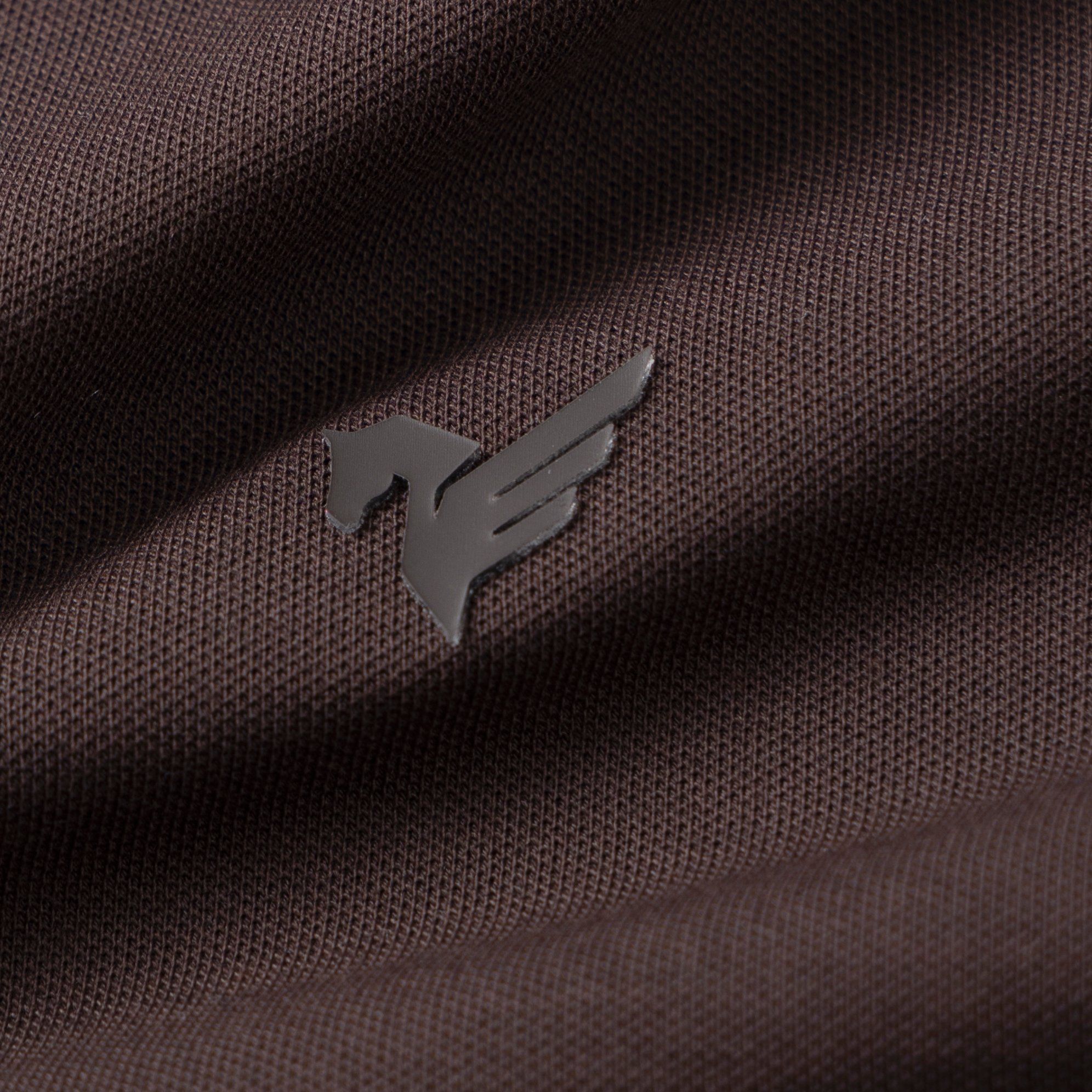  Áo Polo trơn basic thêu logo ngực ESTP038 - Nâu đậm 