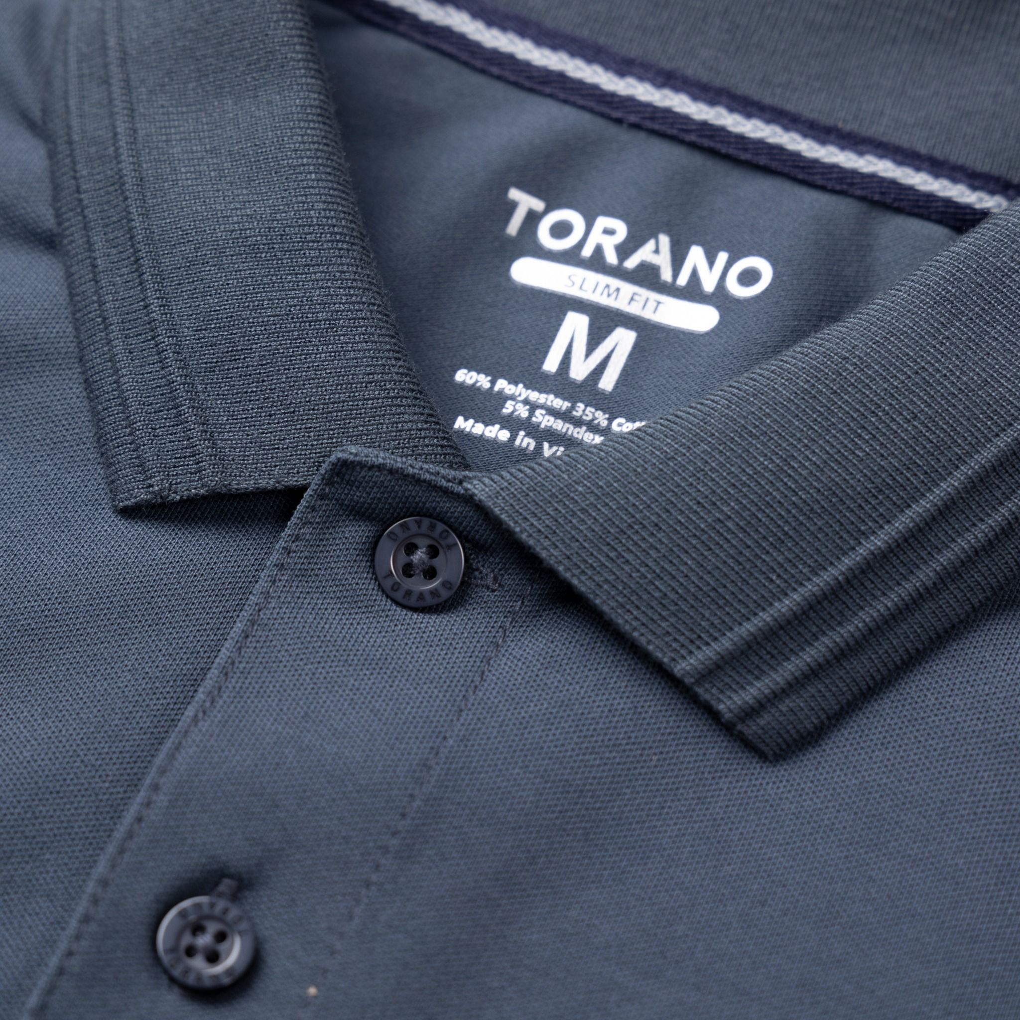  Áo Polo trơn basic thêu logo ngực ESTP038 - Xanh đá đậm 1 