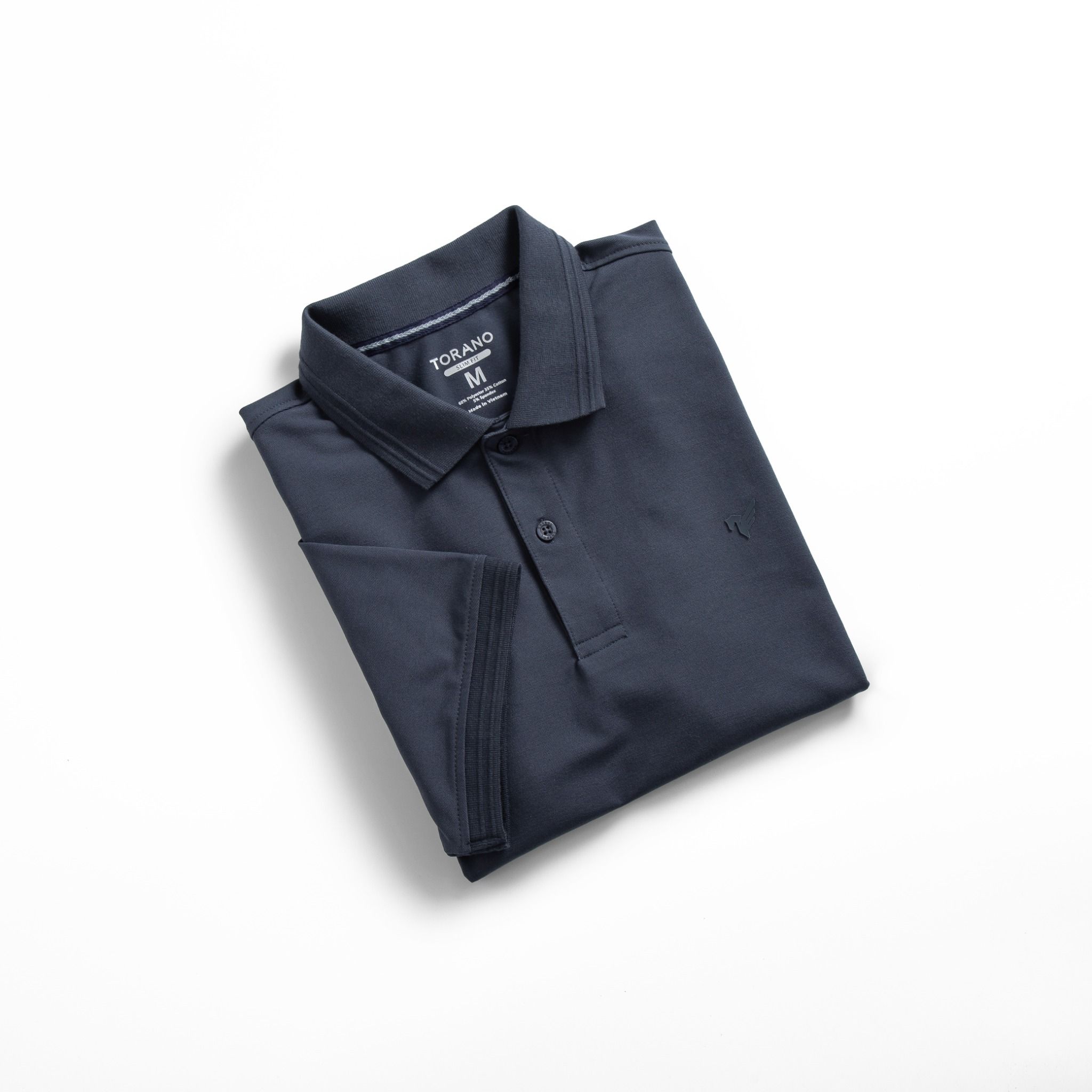  Áo Polo trơn basic thêu logo ngực ESTP038 - Xanh đá đậm 2 