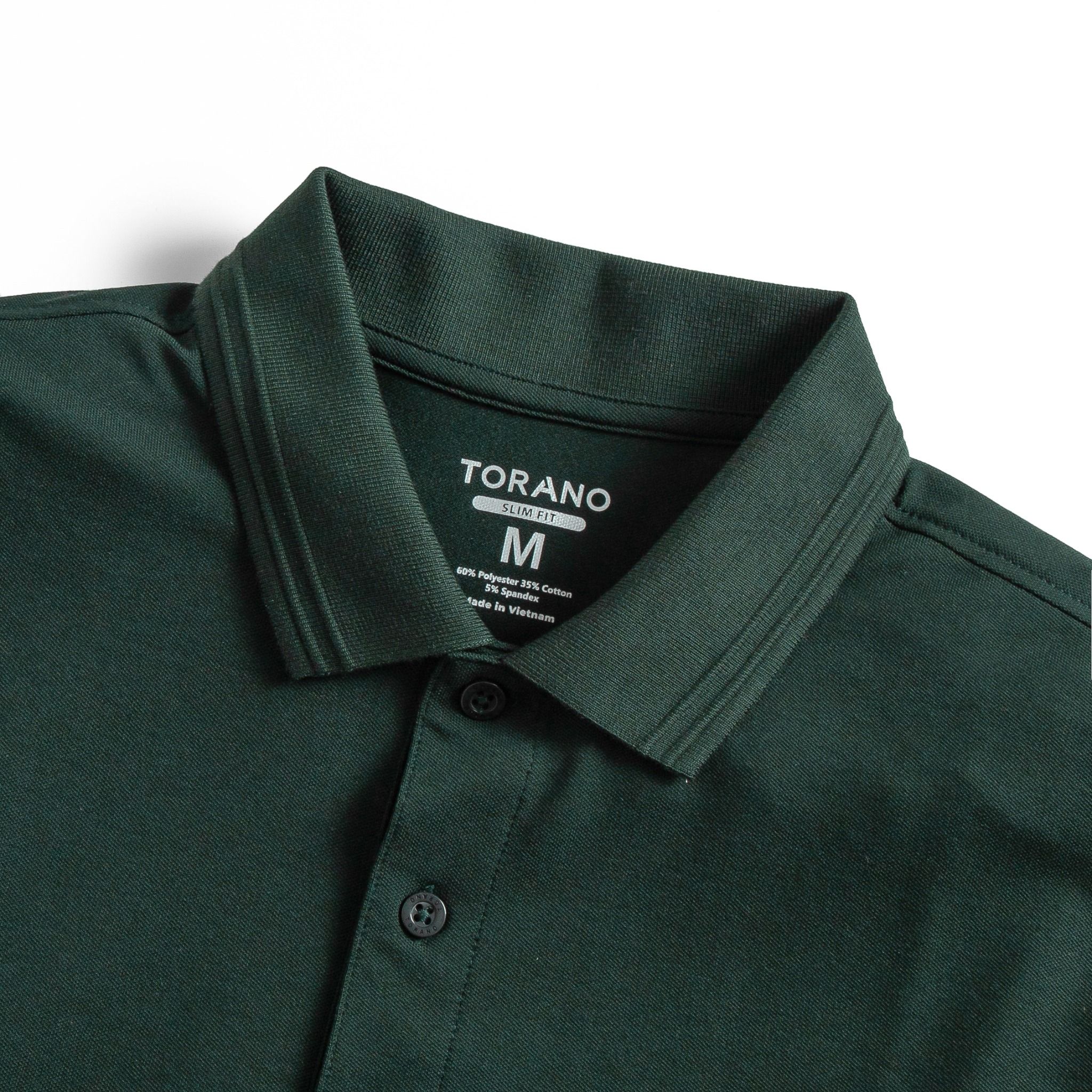  Áo Polo trơn basic thêu logo ngực ESTP038 - Xanh lá cây đậm 