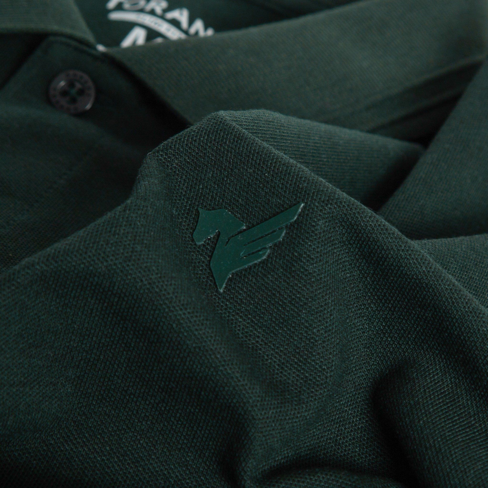  Áo Polo trơn basic thêu logo ngực ESTP038 - Xanh lá cây đậm 