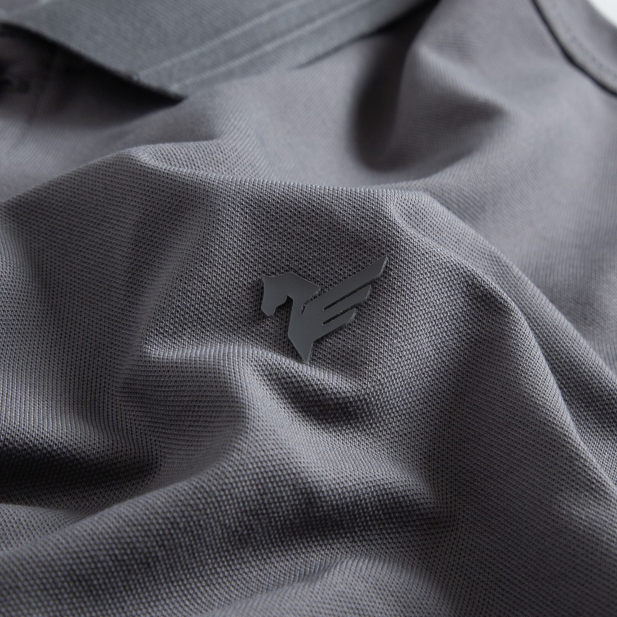  Áo Polo trơn basic thêu logo ngực ESTP038 - Xám 