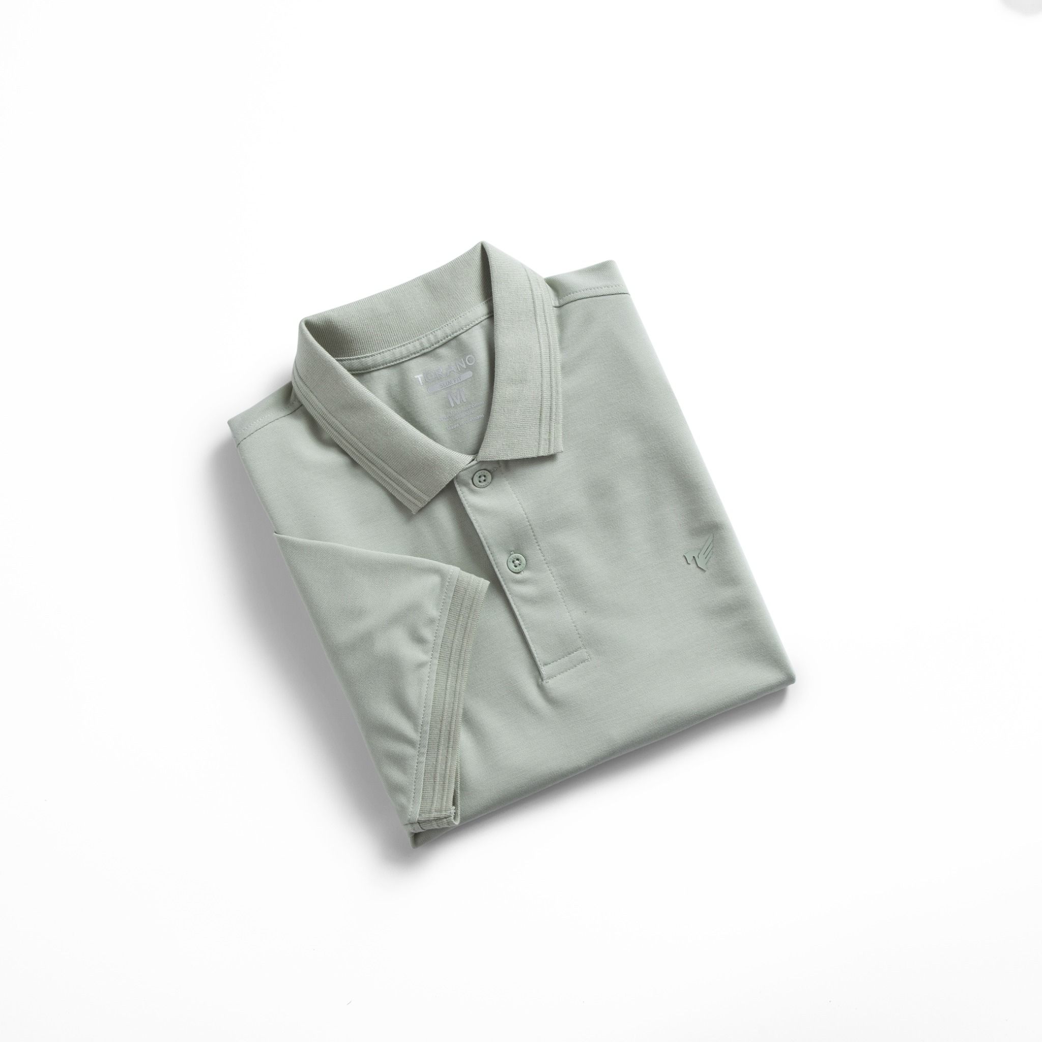 Áo Polo trơn basic thêu logo ngực ESTP038 - Xanh mint nhạt 