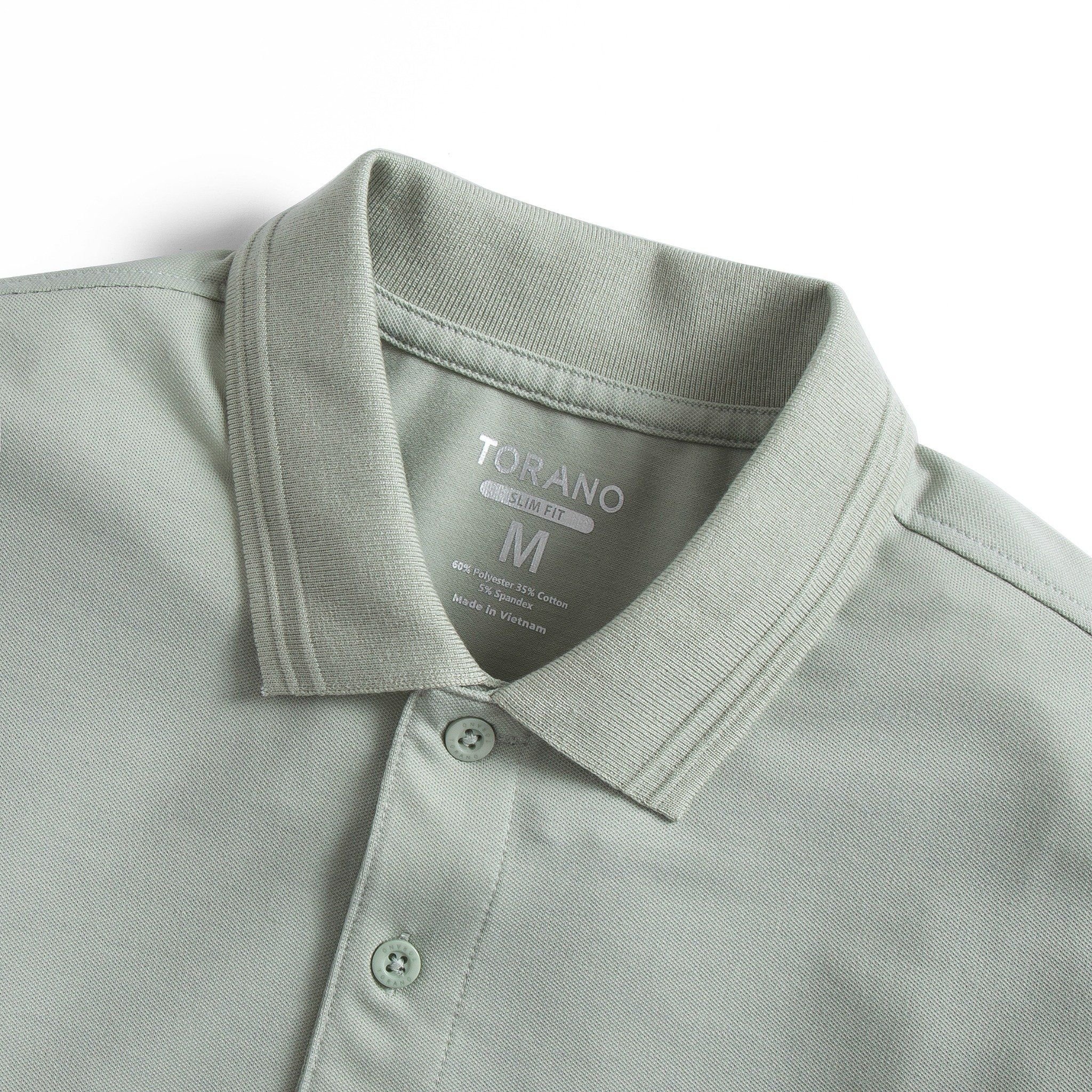  Áo Polo trơn basic thêu logo ngực ESTP038 - Xanh mint nhạt 