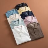  Áo Polo trơn vải lục giác - logo ngực ESTP042 