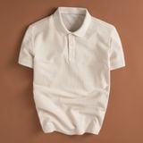  Áo Polo trơn vải lục giác - logo ngực ESTP042 