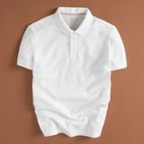  Áo Polo trơn vải lục giác - logo ngực ESTP042 
