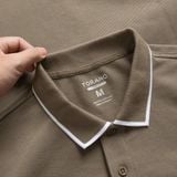  Áo polo trơn bo kẻ logo ngực FSTP009 