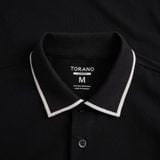  Áo polo trơn bo kẻ logo ngực FSTP009 