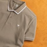  Áo polo trơn bo kẻ logo ngực FSTP009 