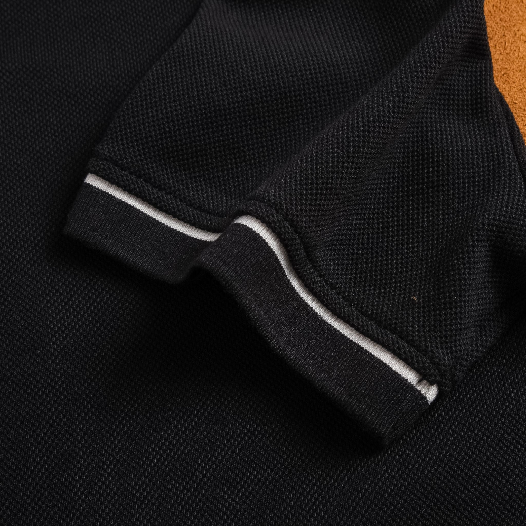  Áo polo trơn bo kẻ logo ngực FSTP009 