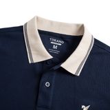  Áo Polo trơn bo kẻ phối cổ tay FSTP028 