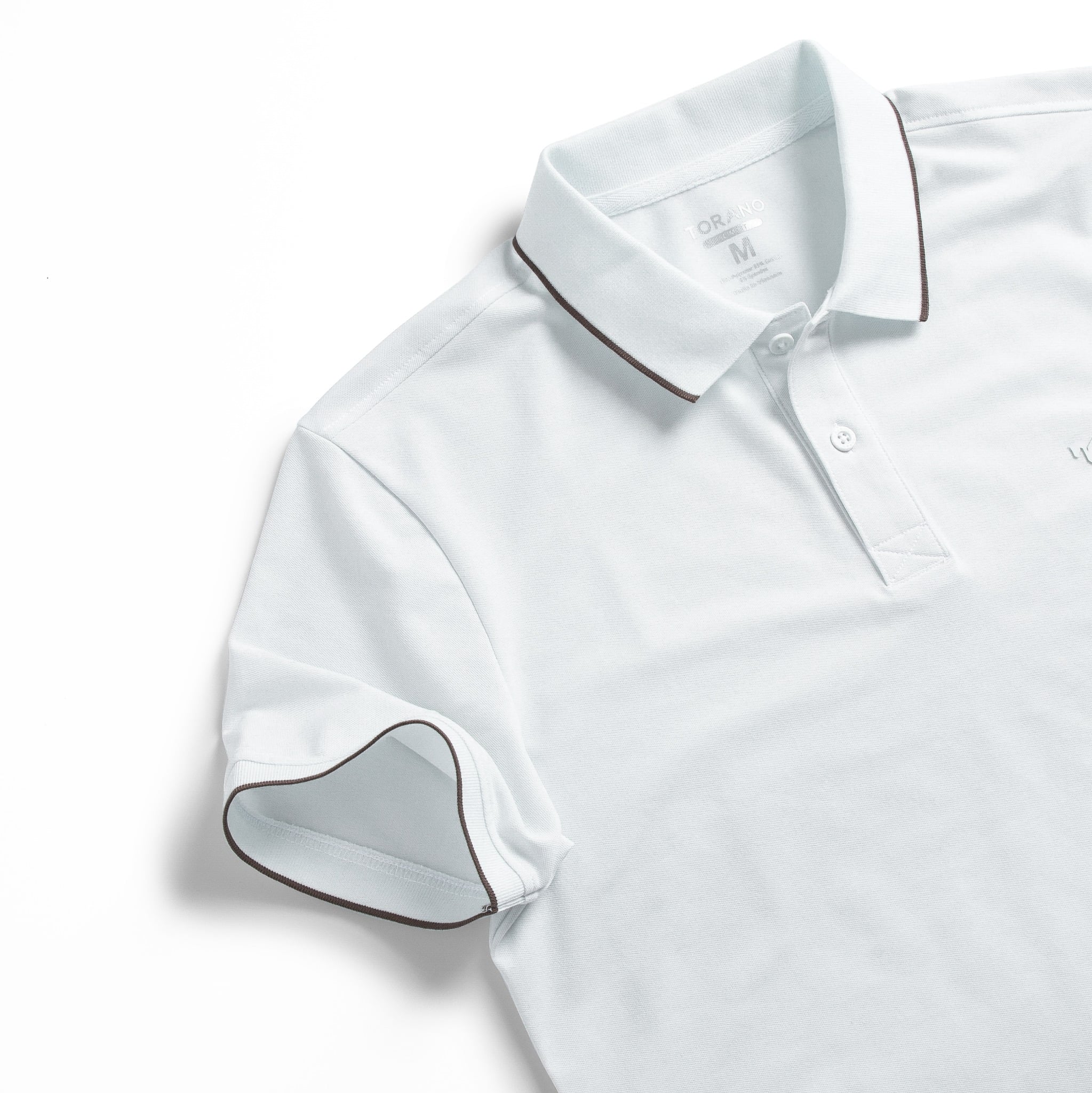 Áo Polo trơn bo kẻ in logo Horse FSTP037 — ảnh phẳng
