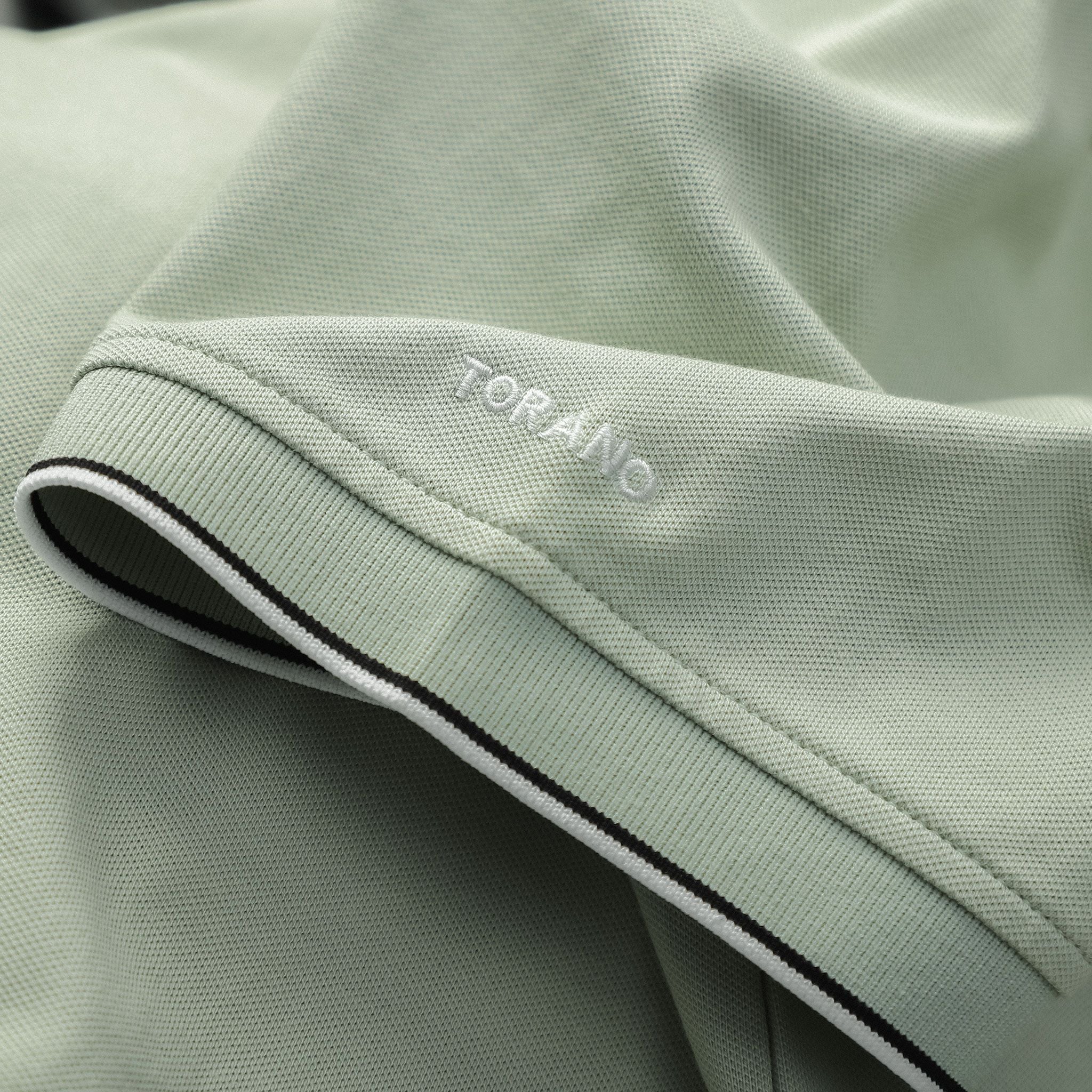  Áo Polo trơn bo kẻ thêu logo ngực FSTP045 