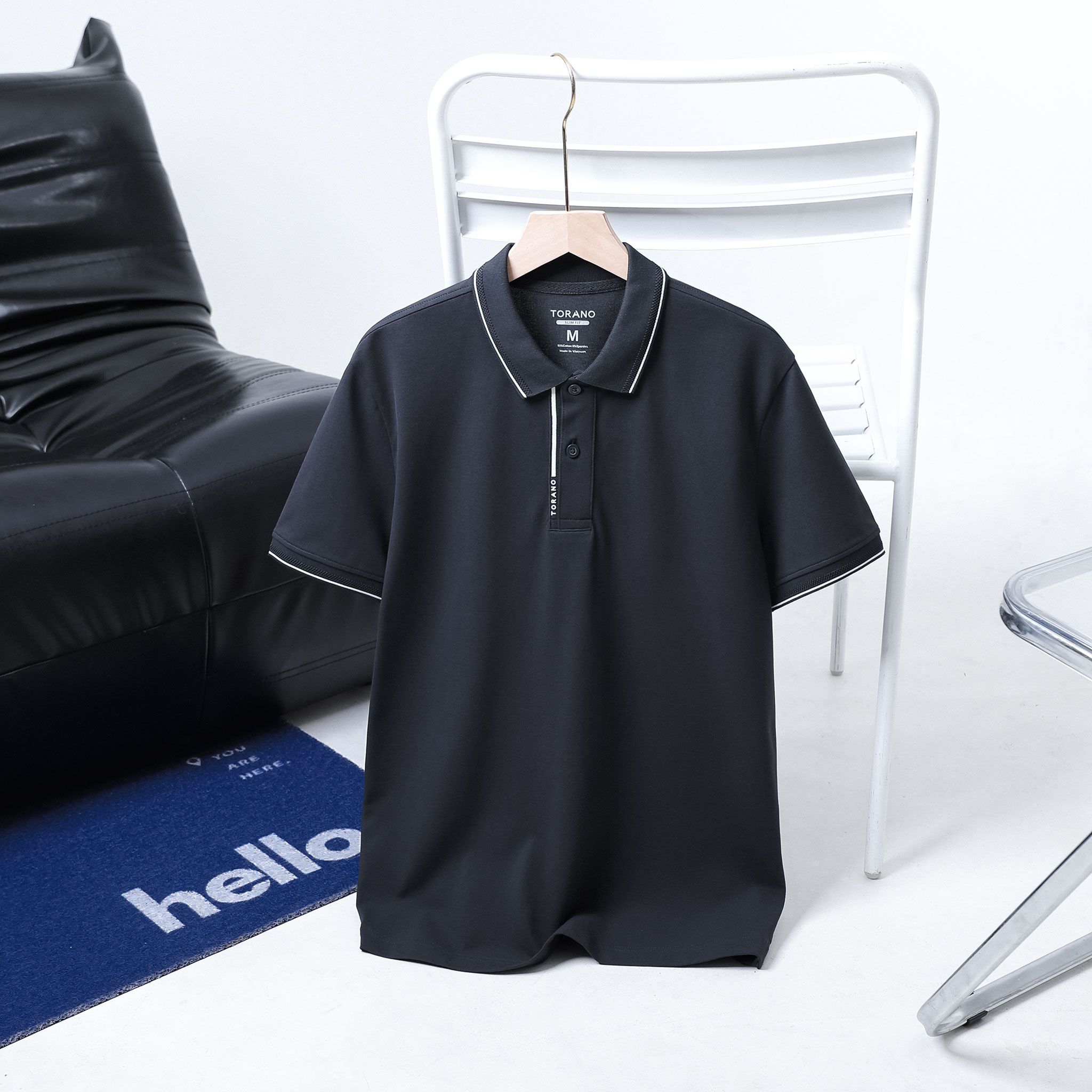  Áo Polo trơn bo kẻ FSTP046 