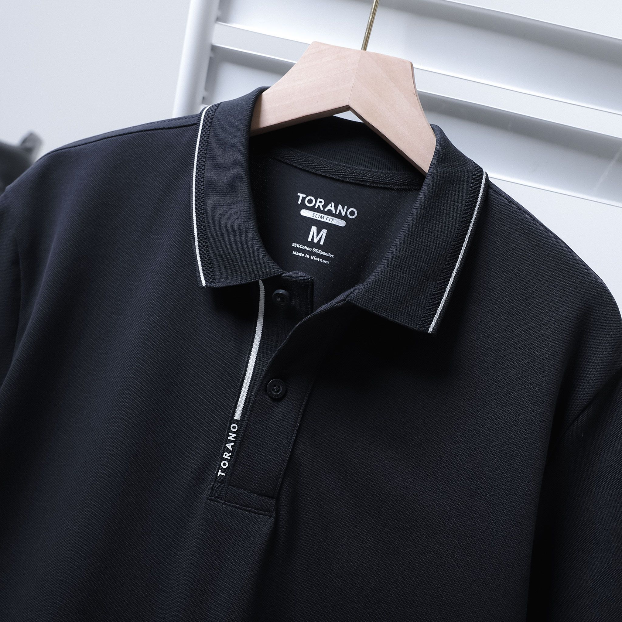  Áo Polo trơn bo kẻ FSTP046 