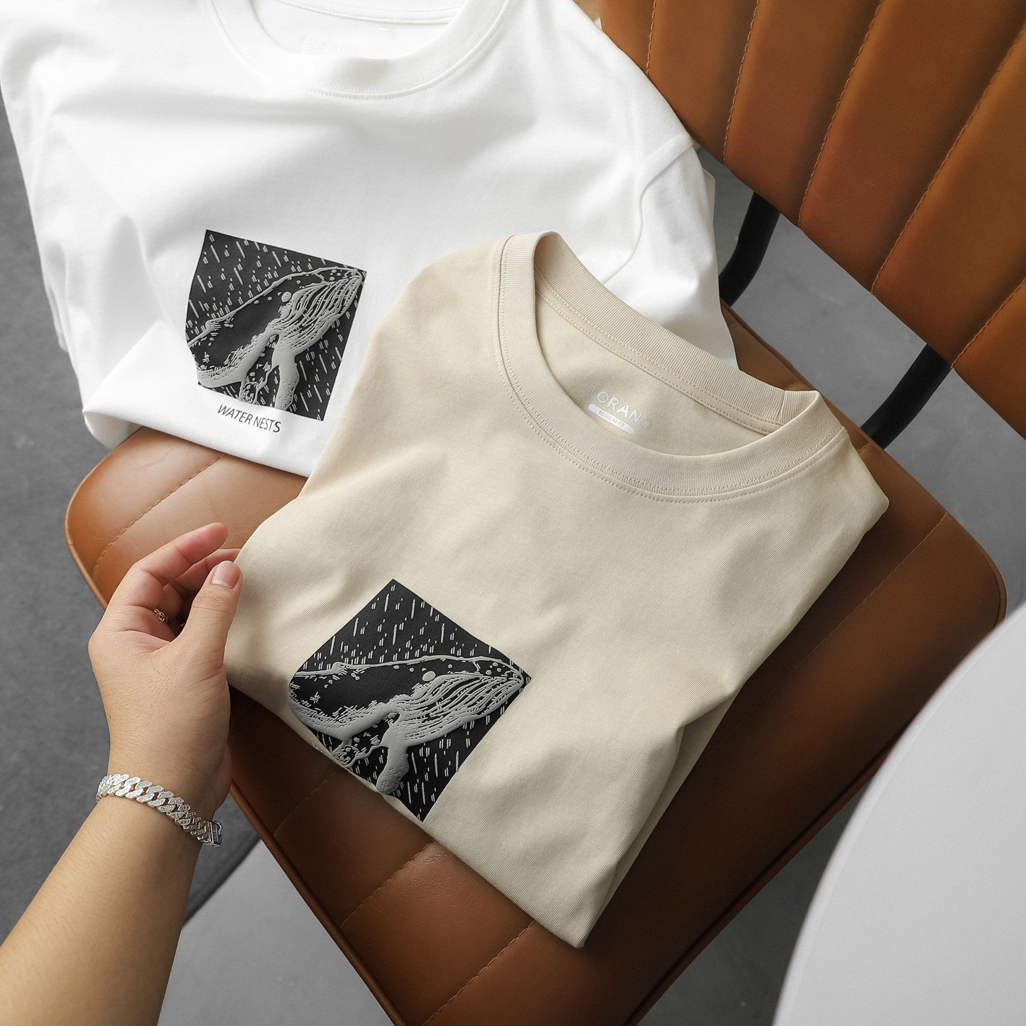  Áo T shirt họa tiết in Water Nests FSTS020 