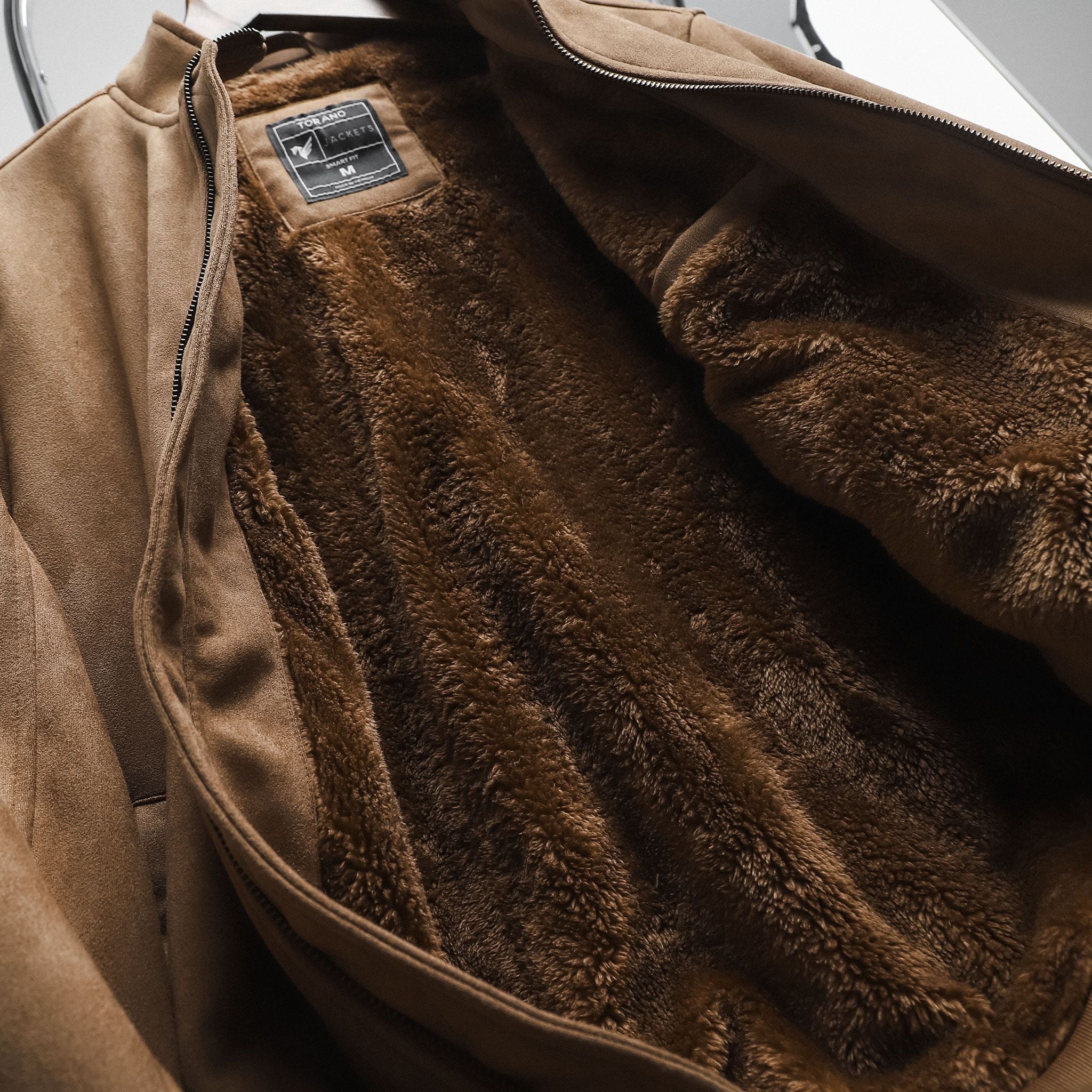  Áo khoác da lộn basic cổ cao FWCL002 