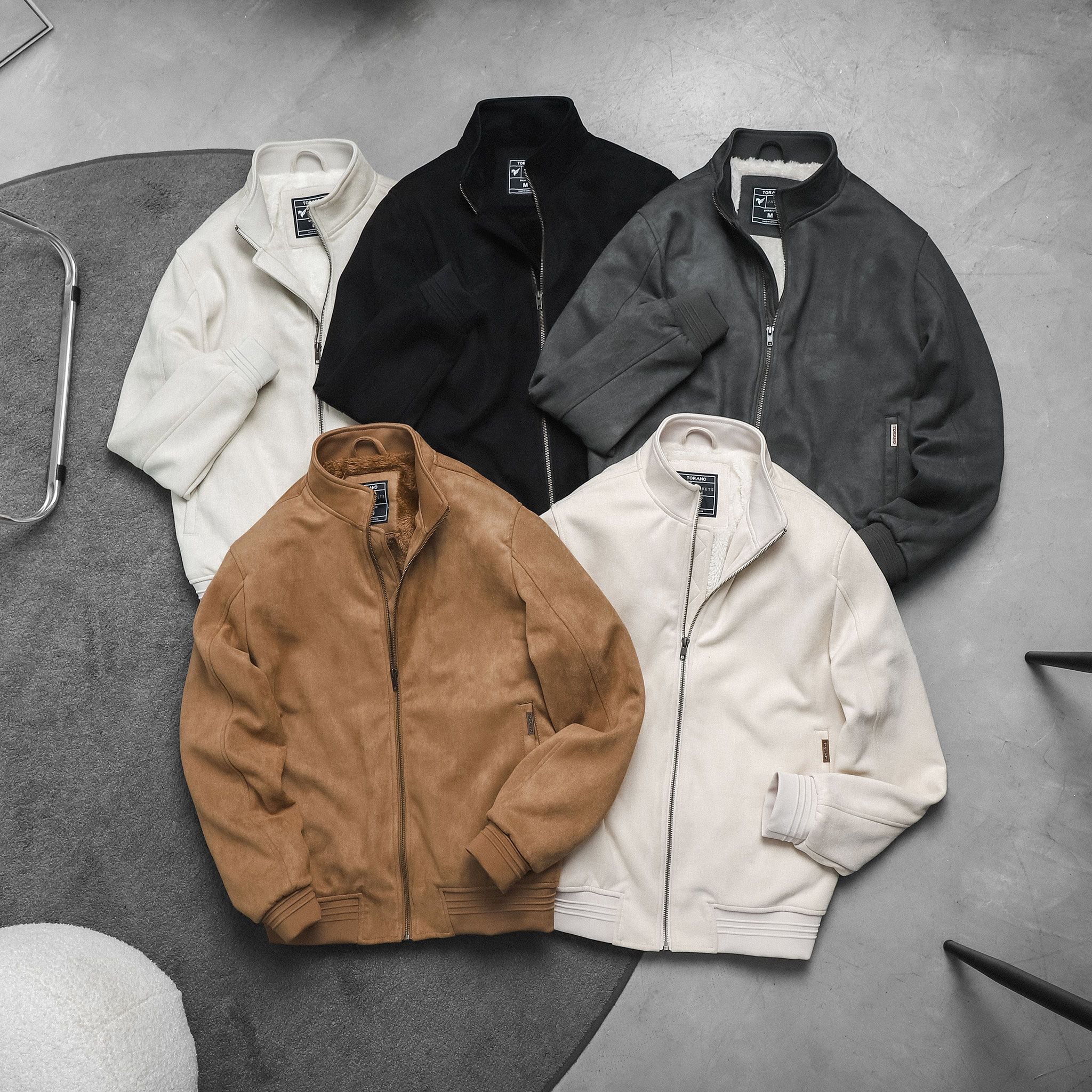  Áo khoác da lộn basic cổ cao FWCL002 