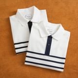  Áo polo kẻ ngang bo tay phối màu GSTP039 